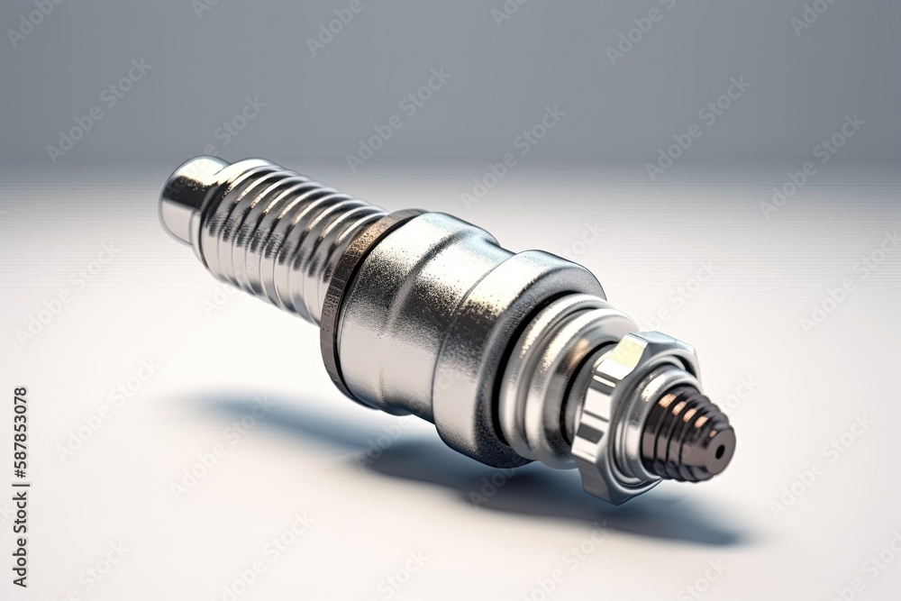 Detailed Close-Up of a Metallic Object on a White Background. Generative AI Detailed Close-Up of a Metallic Object on a White Background. Generative AI