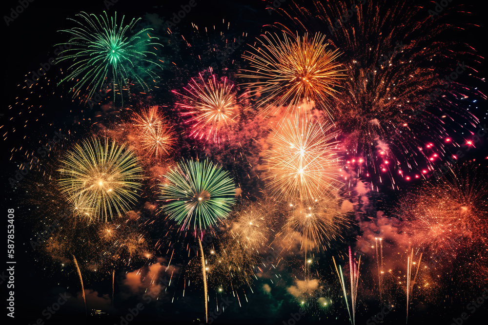 A vibrant fireworks display. created using Generative Ai