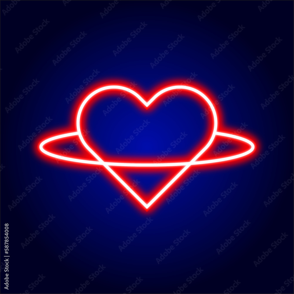 line heart neon illustration