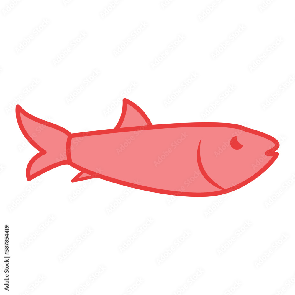 Fototapeta premium fish, icon, color, vector, illustration, desing, logo, teplate, flat,style