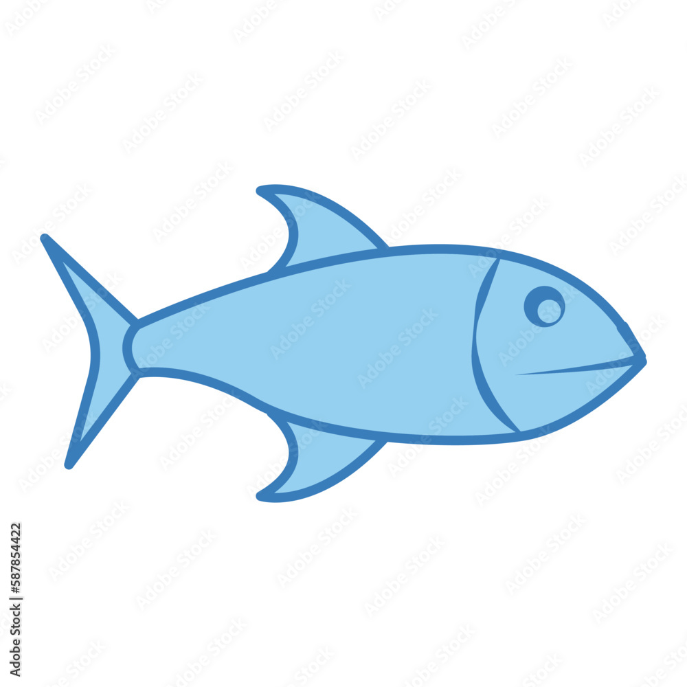 Obraz premium fish, icon, color, vector, illustration, desing, logo, teplate, flat,style