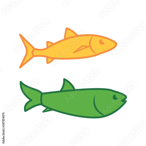 fish, icon, color, vector, illustration, desing, logo, teplate, flat,style