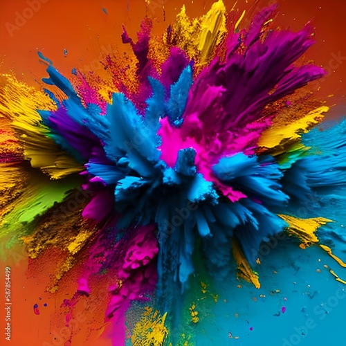 Exploding colorful watercolor abstract background  generative AI