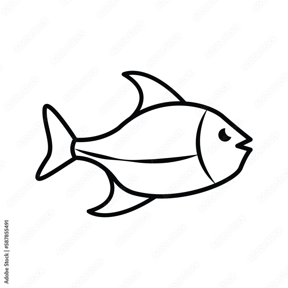 Fototapeta premium fish, icon, vector, illustration, desing, logo, teplate, flat,style