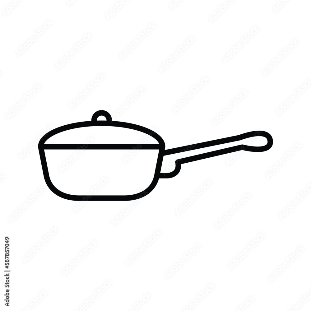 frying pan, icon, line, vector, illustration, desing, logo, teplate, flat,style frying pan, icon, line, vector, illustration, desing, logo, teplate, flat,style