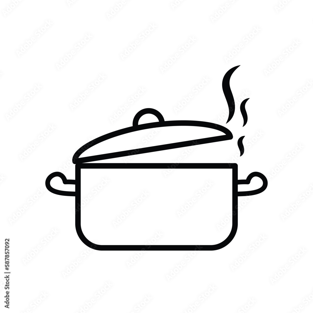 frying pan, icon, line, vector, illustration, desing, logo, teplate, flat,style frying pan, icon, line, vector, illustration, desing, logo, teplate, flat,style