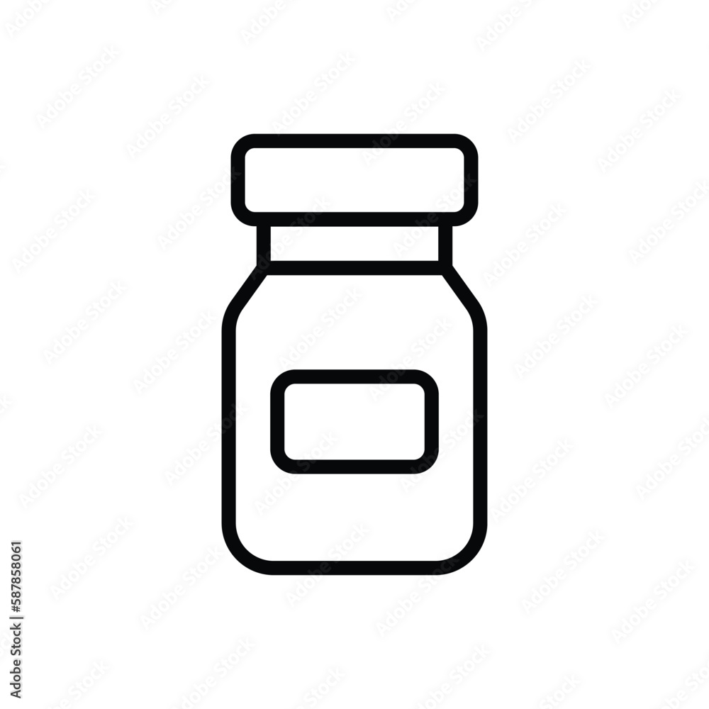 medicine bottle, icon, line, vector, illustration, desing, logo, teplate, flat,style