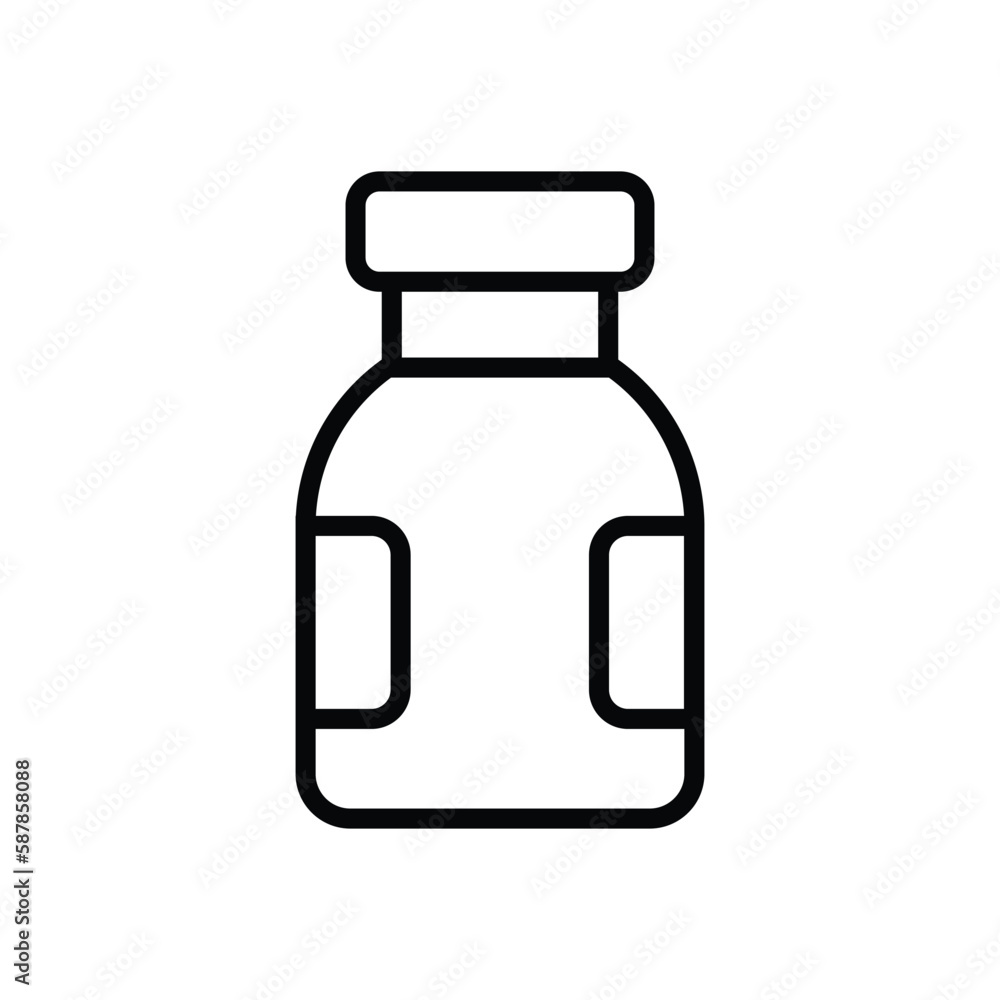 medicine bottle, icon, line, vector, illustration, desing, logo, teplate, flat,style