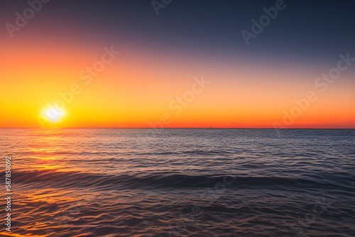 Motion blurred background of sunset on the sea 