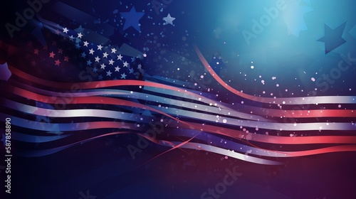 USA 4th of july background, Generative ai