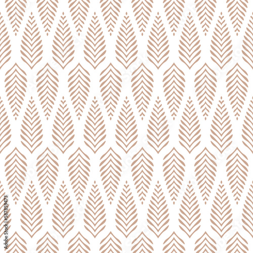Brown Fern Leaf Seamless Vector Repeat Pattern