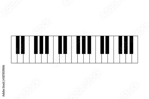 Piano keyboard icon on transparent background.