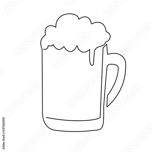 Continuous line drawing of Cheers Beer glasses isolate on transparent background.