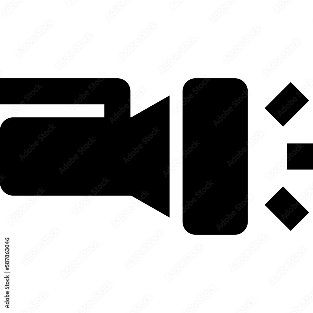 flashlight black solid icon