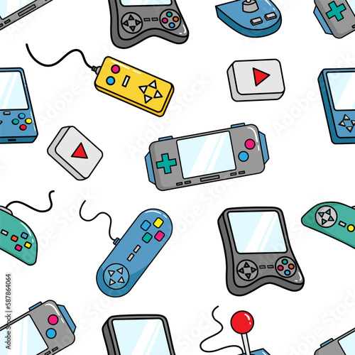 seamless pattern of joystick or joypad