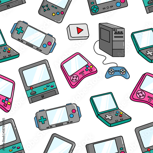 seamless pattern of joystick or joypad