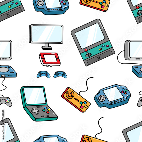seamless pattern of joystick or joypad