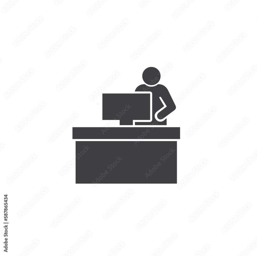 illustration of work bench, office bench, vector art. illustration of work bench, office bench, vector art.