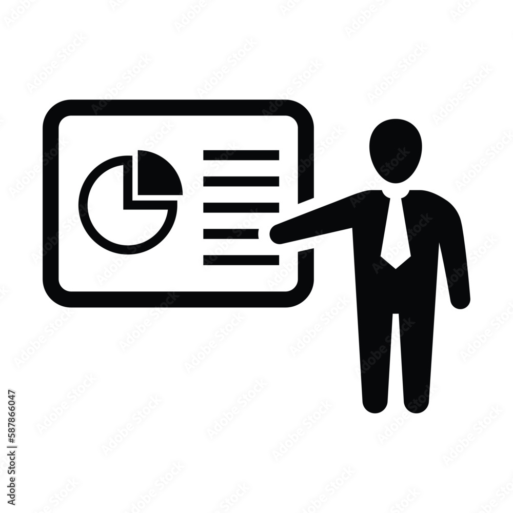 Business presentation vector glyph icon Business presentation vector glyph icon