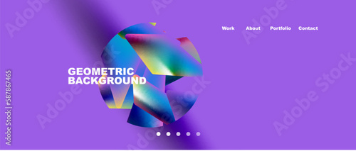 Landing page background template. Abstract geometric shapes composition. Vector illustration for wallpaper, banner, background