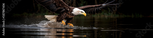 American Bald Eagle Photography. realistic illustration.