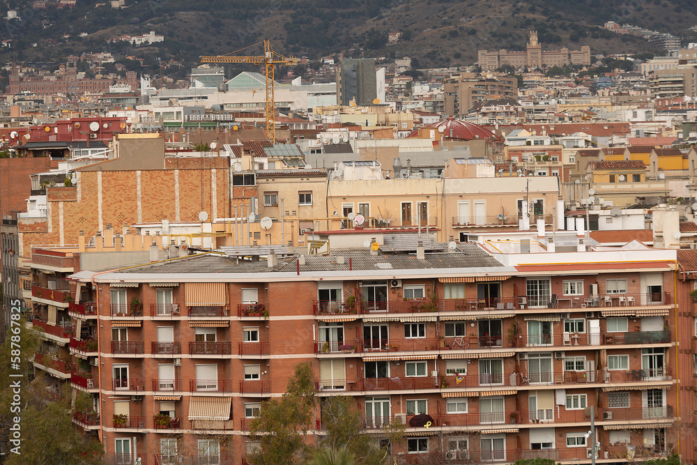 View of buildings and urban landscape of Barcelona