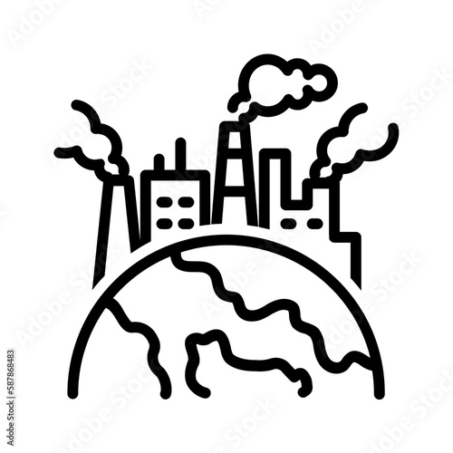 Black line icon for Dirty air
