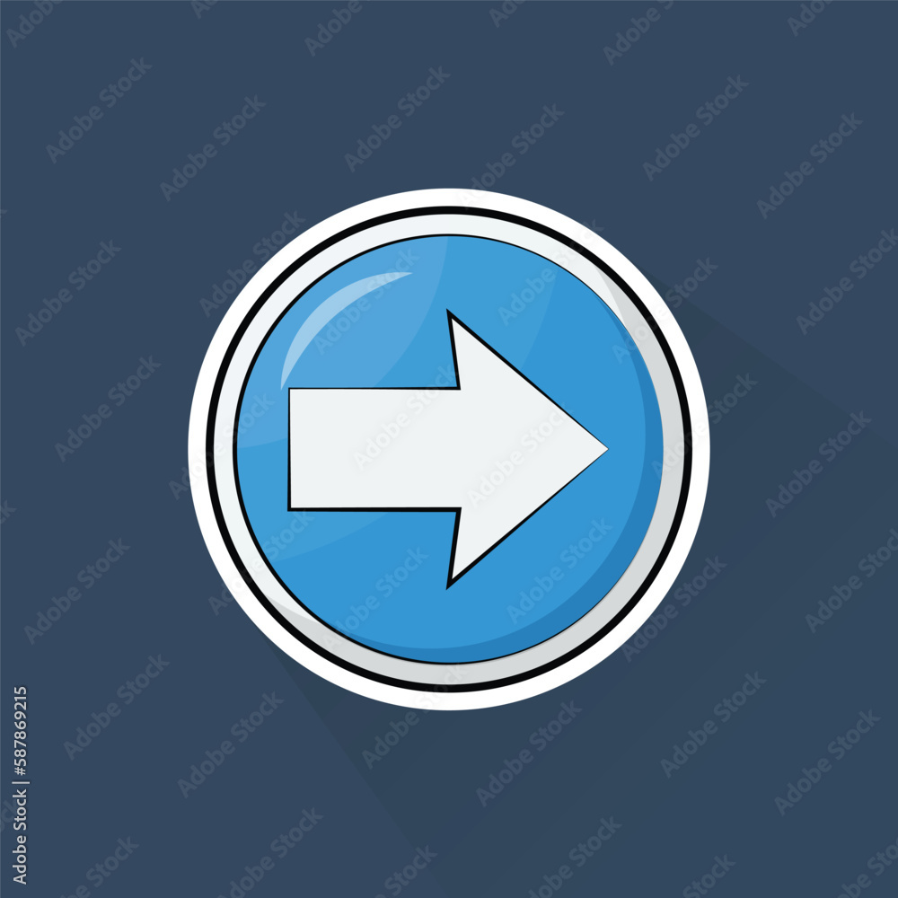 Illustration of Arrow Right Sign in Flat Design Illustration of Arrow Right Sign in Flat Design