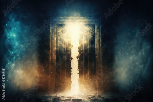 Wallpaper Mural A glowing gateway in a dim dimension. Fantasy concept , Illustration painting. Generative AI Torontodigital.ca