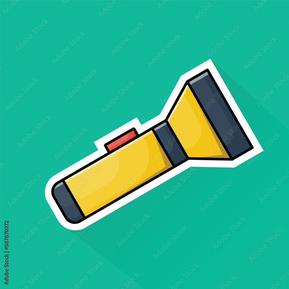 Illustration of Flashlight in Flat Design Illustration of Flashlight in Flat Design