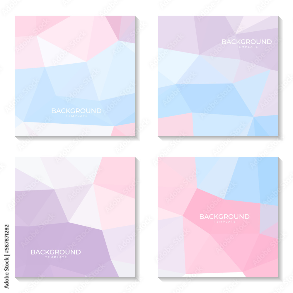 set of abstract colorful template background. vector illustration. lowpoly design.