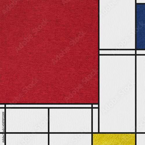 Abstract composition with colored rectangles.