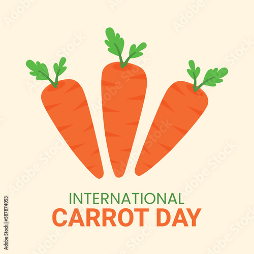 Simple Flayer vector Carrot International Day woth falt design illustration, good for International and Good for company photo