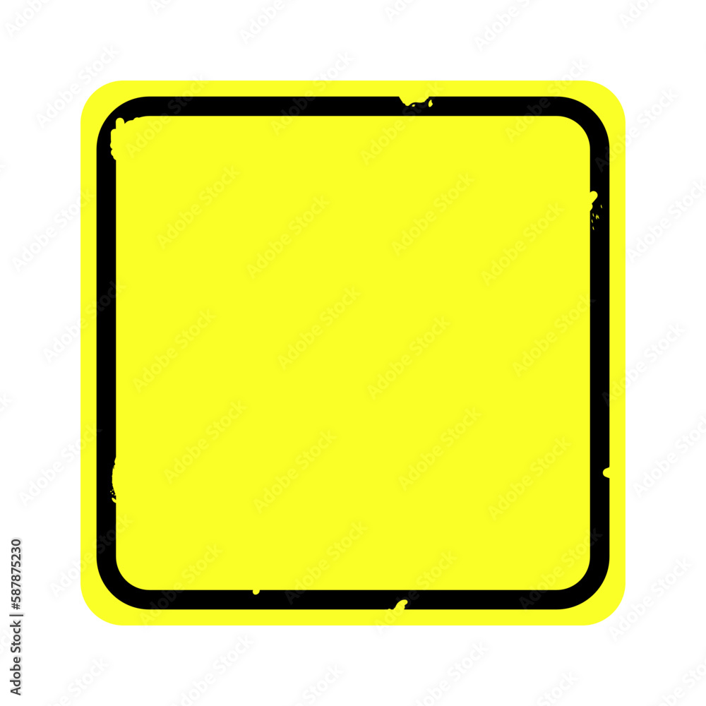 Isolated black textured, wear out, old, grunge, rusted black yellow rectangle sign label, for hazard, attention, danger, alert sign with empty of copy space area Isolated black textured, wear out, old, grunge, rusted black yellow rectangle sign label, for hazard, attention, danger, alert sign with empty of copy space area