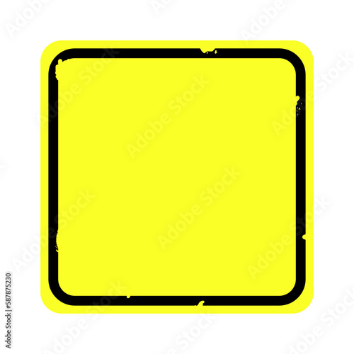 Isolated black textured, wear out, old, grunge, rusted black yellow rectangle sign label, for hazard, attention, danger, alert sign with empty of copy space area