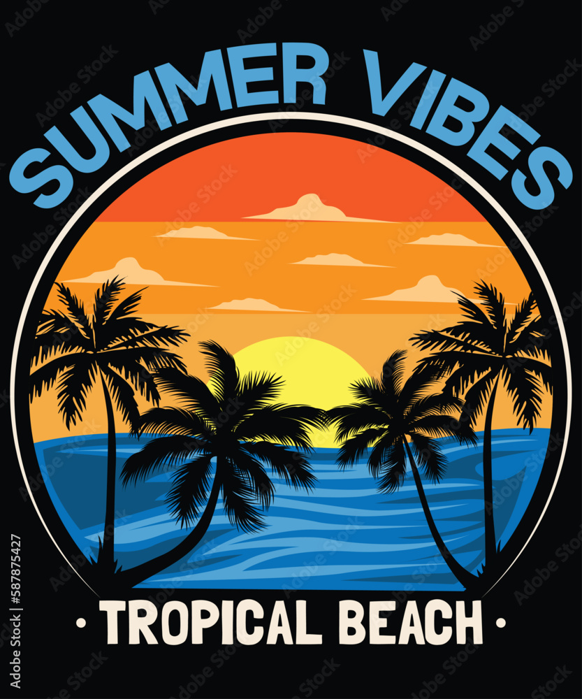 Beach-summer T-shirt Design Bundle
