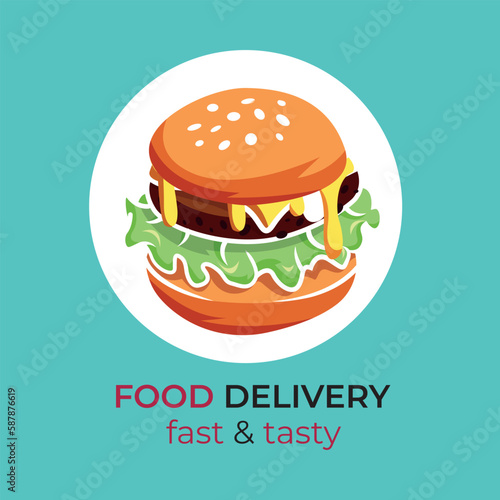 Food delivery. Fast and tasty. Vector illustration