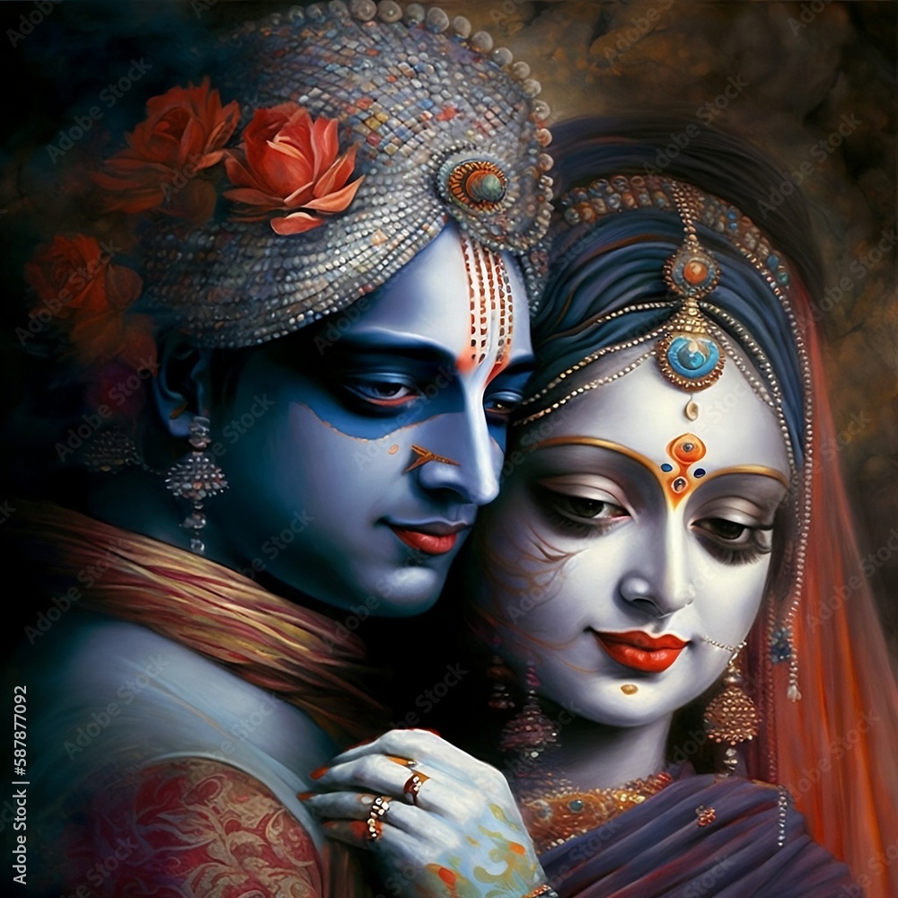 Radha Krishna Stock Illustration Adobe Stock