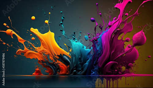Colorful Slashing paint background, Created with generative AI