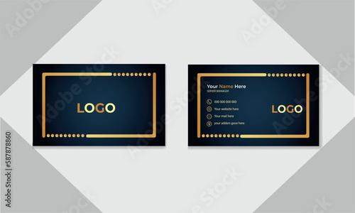 Professional corporate modern business card template design. dark blue hape visiting card design.