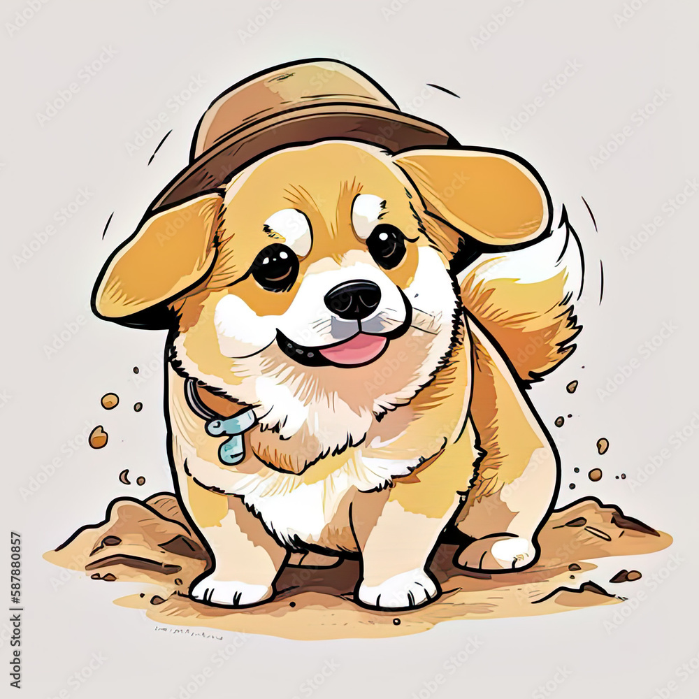 A cute dog vector portrait A cute dog vector portrait