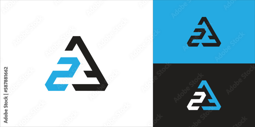 Initial letter A2 vector logo design concept. Initial letter A2 vector logo design concept.