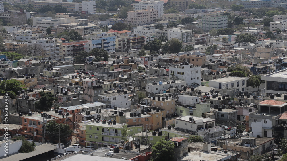 Gran residencial urbano de bajo recuersos en la cuidad de republica dominicana.