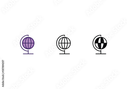 Wallpaper Mural World icon vector stock. Torontodigital.ca