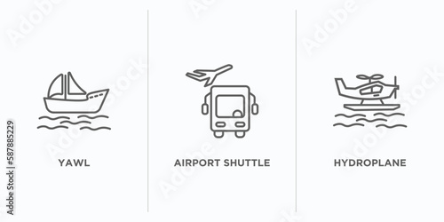 Billede på lærred transportation outline icons set
