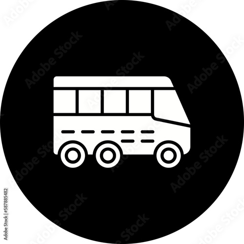Bus Glyph Inverted Icon