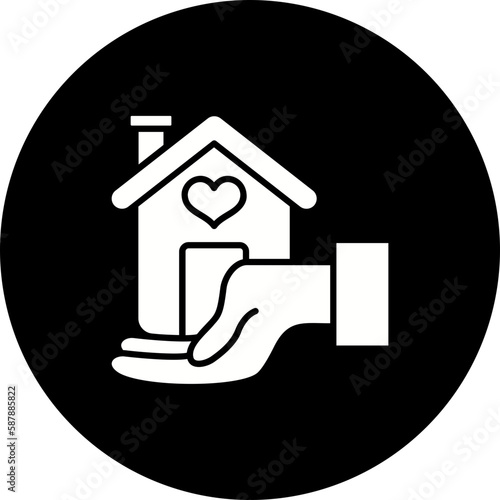 Help Homeless Glyph Inverted Icon