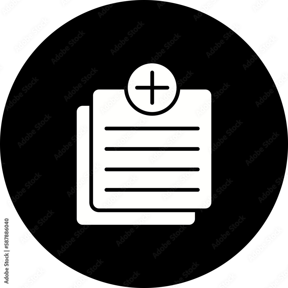 Add Notes Glyph Inverted Icon Add Notes Glyph Inverted Icon
