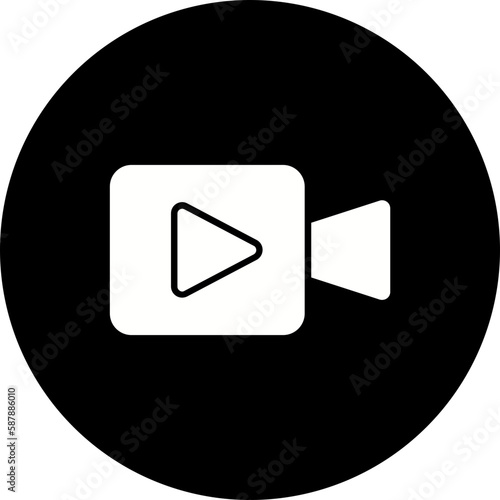 Video Calling App Glyph Inverted Icon