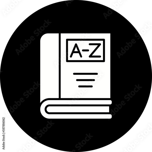 Dictionary Glyph Inverted Icon
